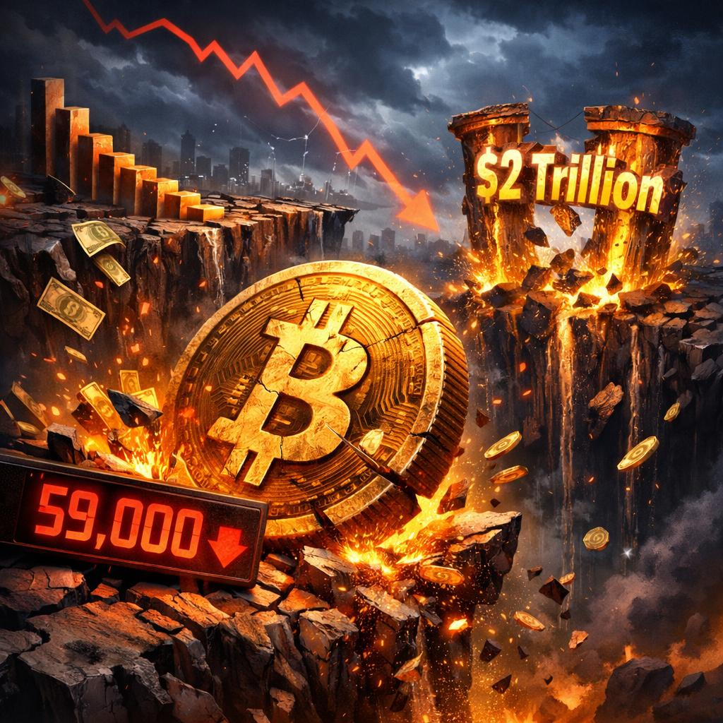 Bitcoin Drops To $59,000 For First Time Since 2024: Crypto’s Total Value Sheds $2 Trillion Since October